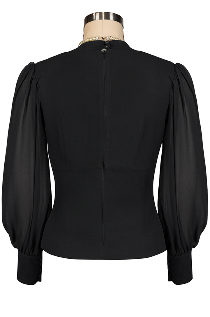 Belle Boheme Georgette Blouse (Black)
