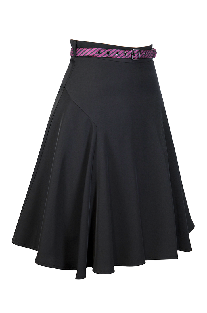Office Affair Classic Belted Skirt (Black)