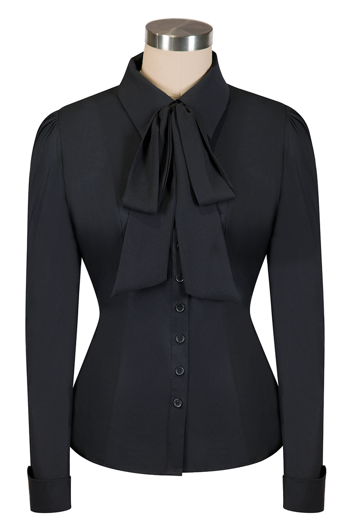 Office Affair Classic Blouse (Black)