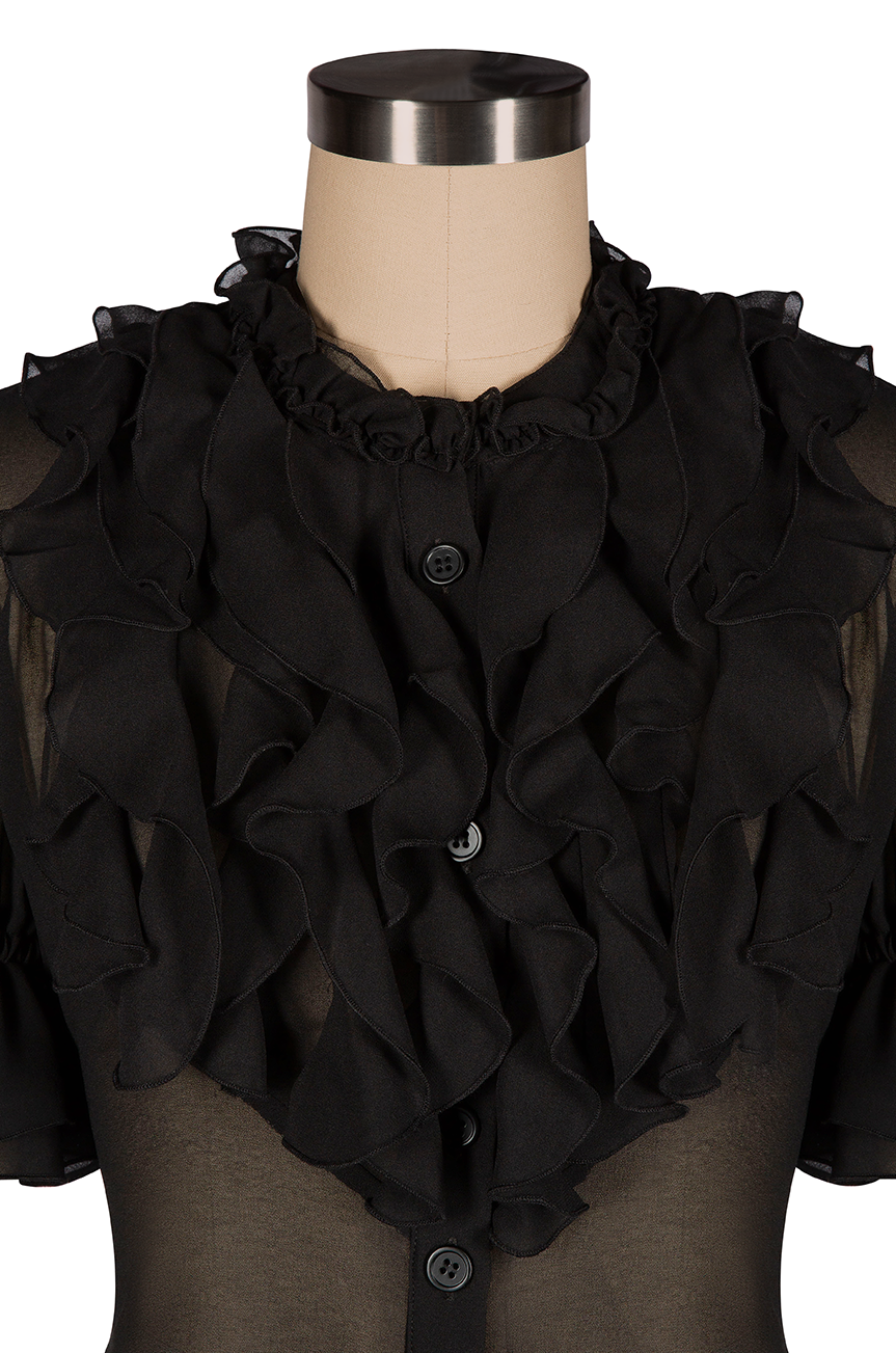 Bombshell Frill Blouse (Black)