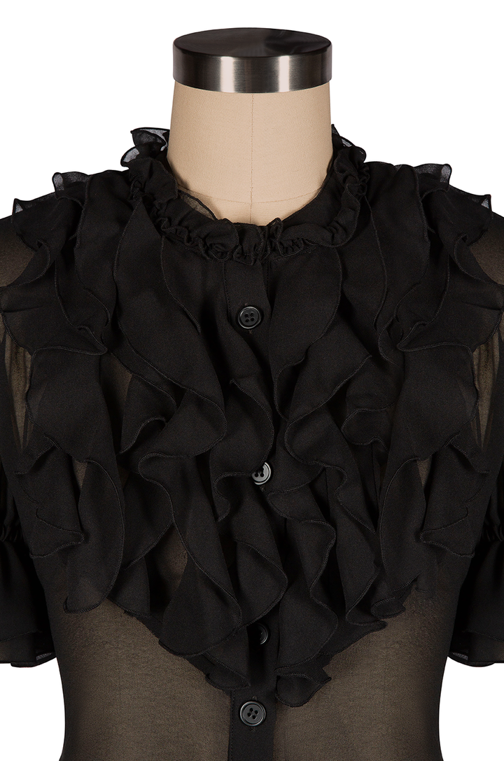 Bombshell Frill Blouse (Black)