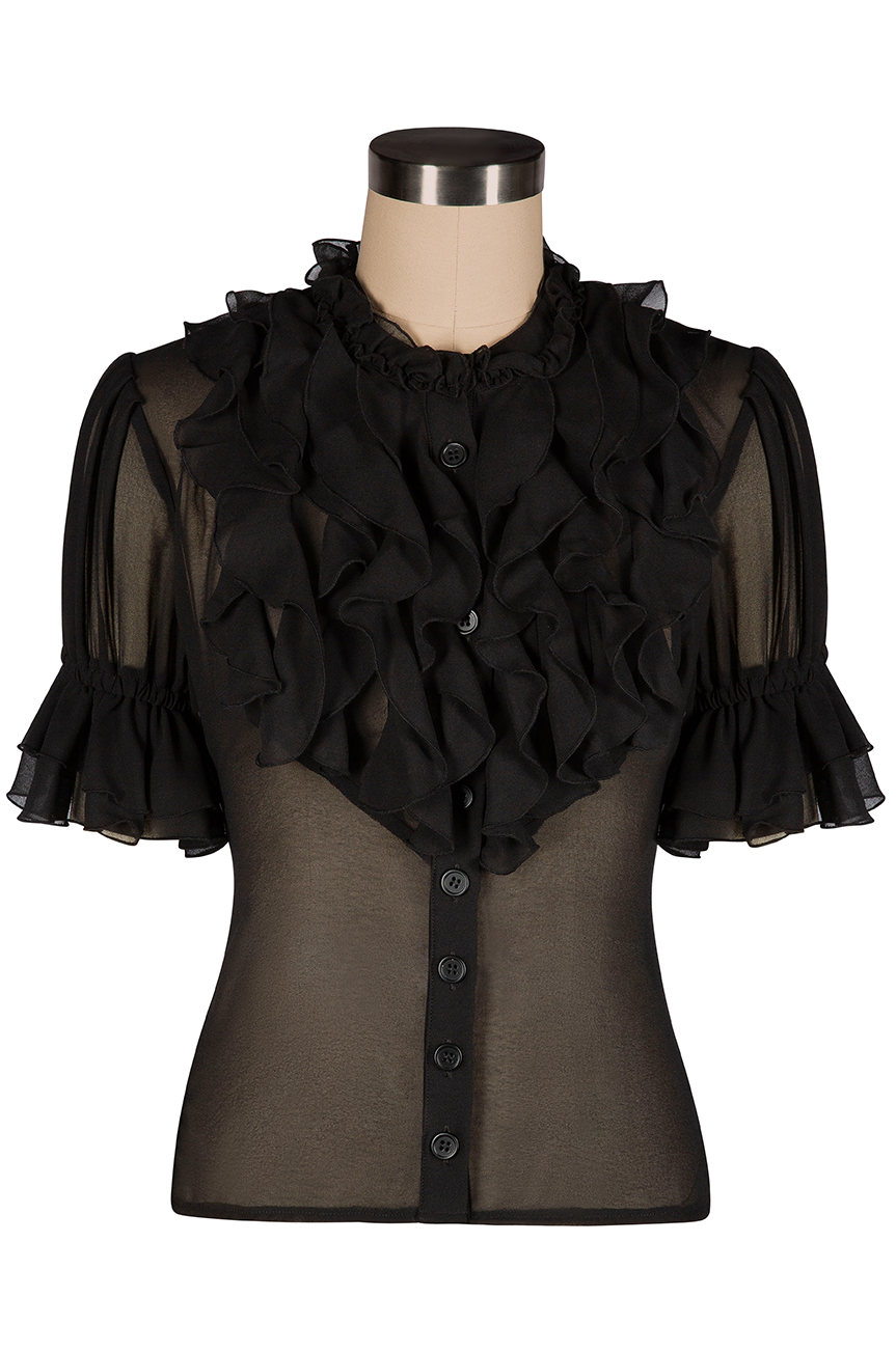 Bombshell Frill Blouse (Black)