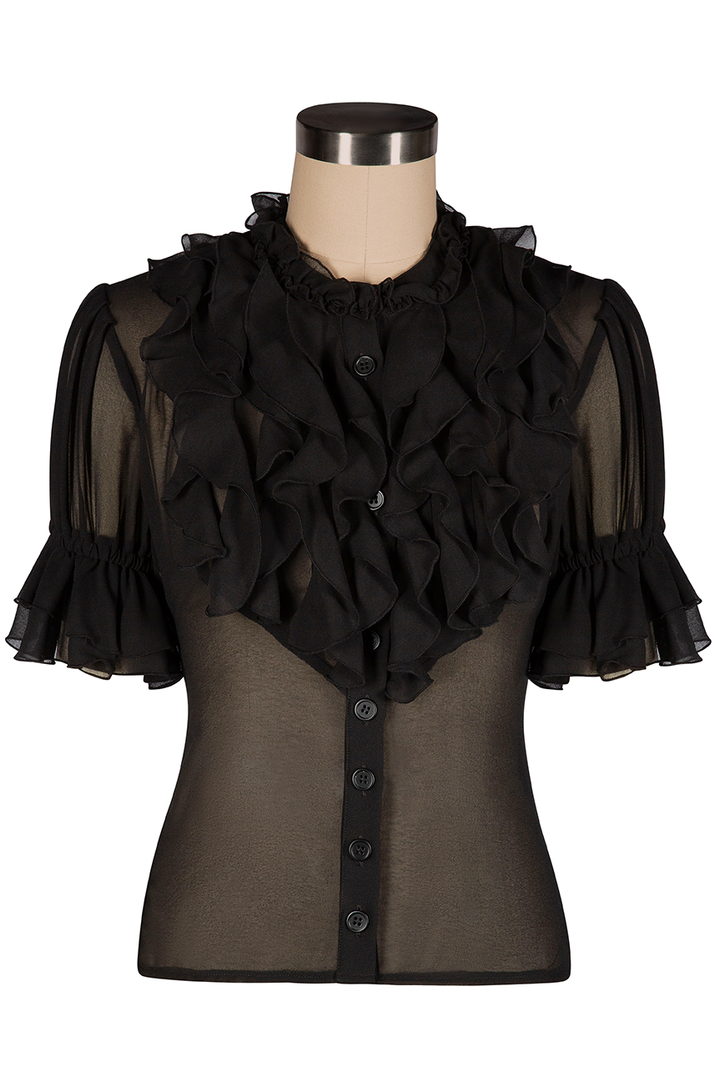 Bombshell Frill Blouse (Black)