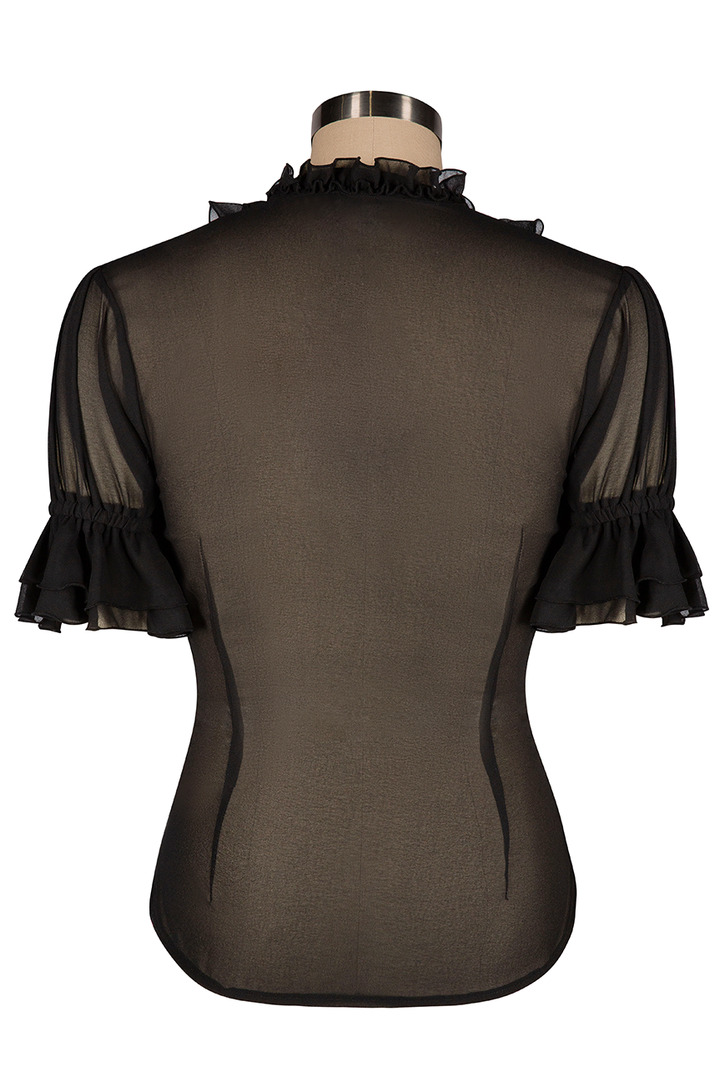 Bombshell Frill Blouse (Black)
