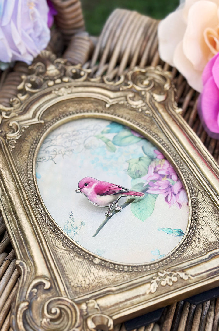 Birdsong Follies Brooch (Pink)