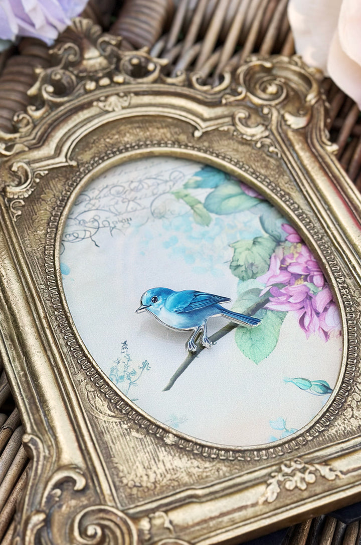 Birdsong Follies Brooch (Blue)