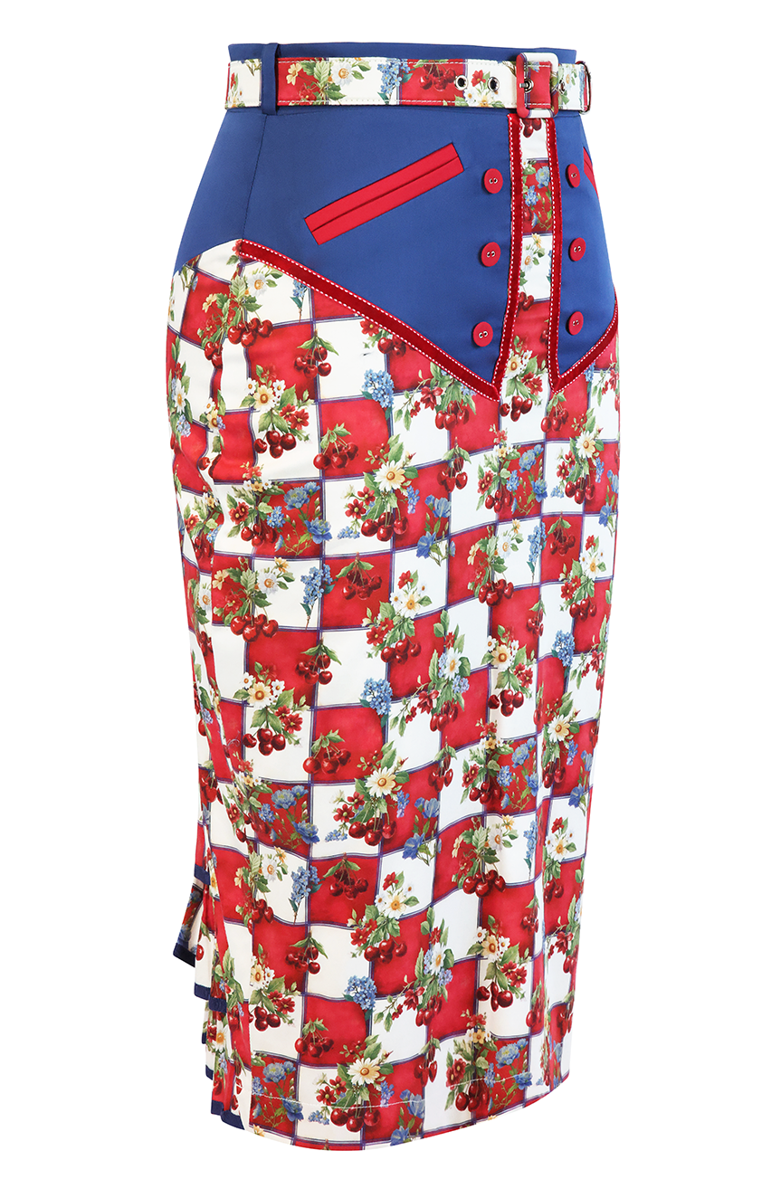 Cherry Bomb Wiggle Bustle Skirt