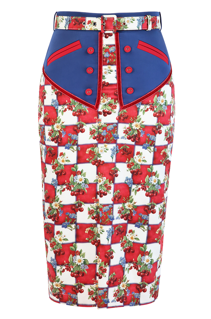 Cherry Bomb Wiggle Bustle Skirt