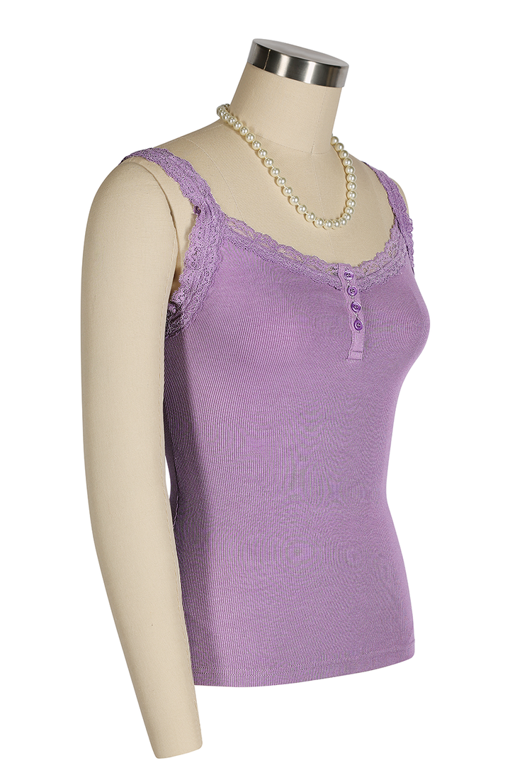 D'Amour Button Up Follies Singlet (Purple)