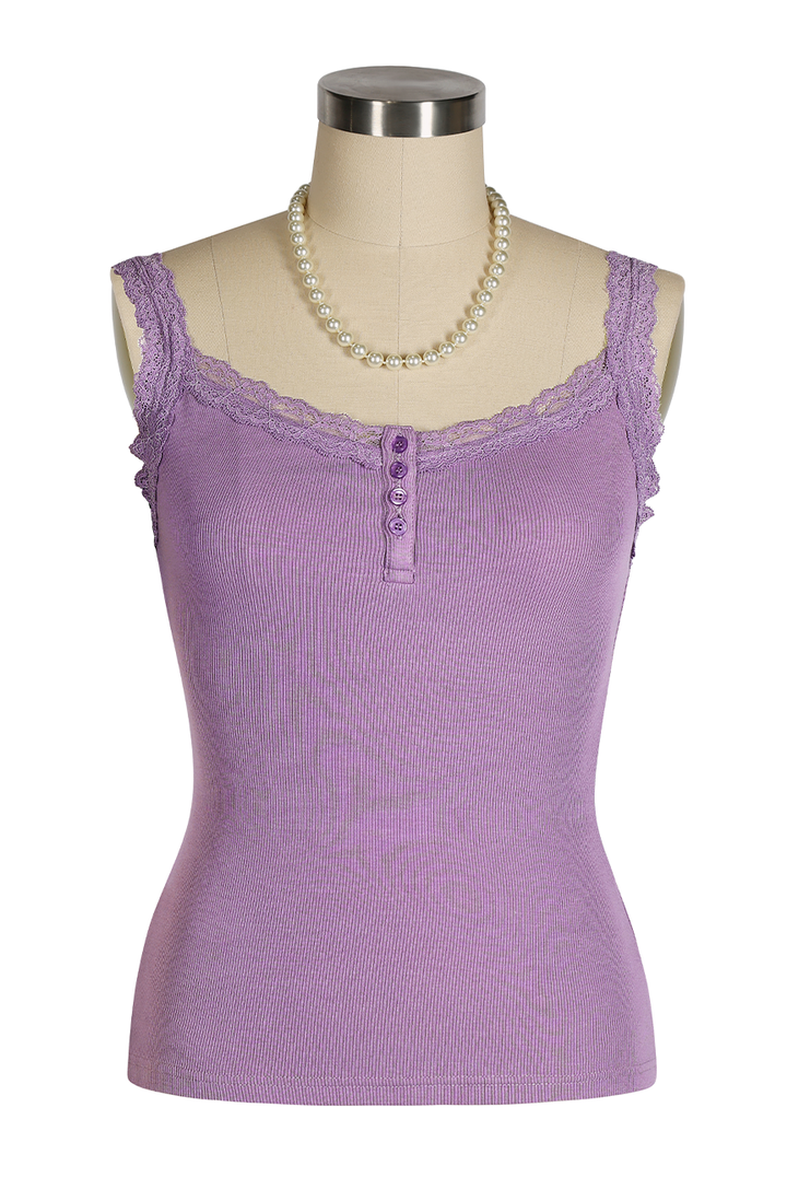 D'Amour Button Up Follies Singlet (Purple)