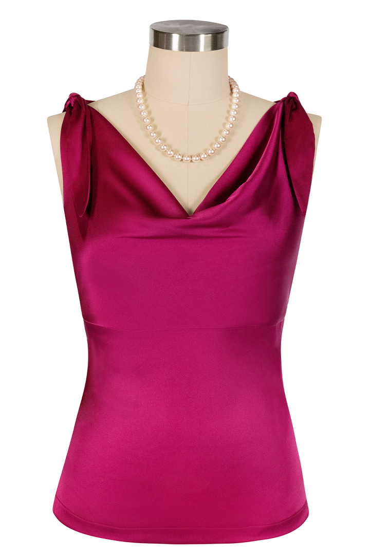 La Vita Romantica Cowl Top (Cherry)