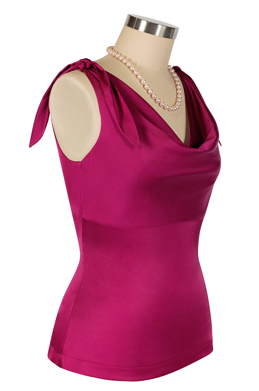 La Vita Romantica Cowl Top (Cherry)