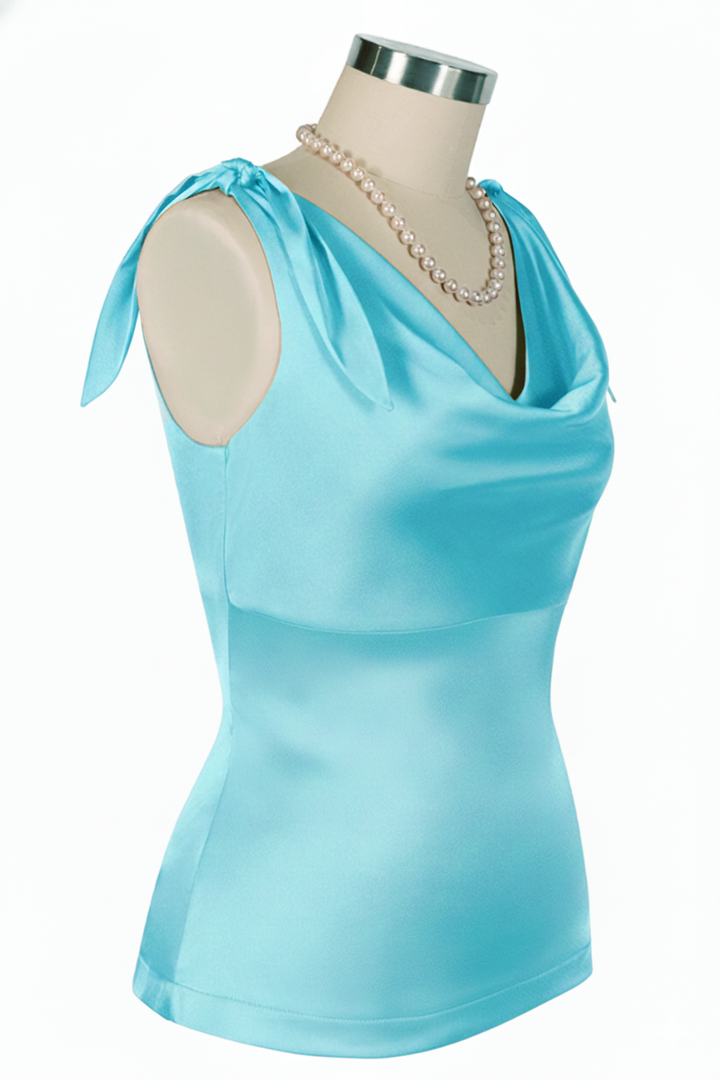 D'Amour Classic Cowl Top (Blue)