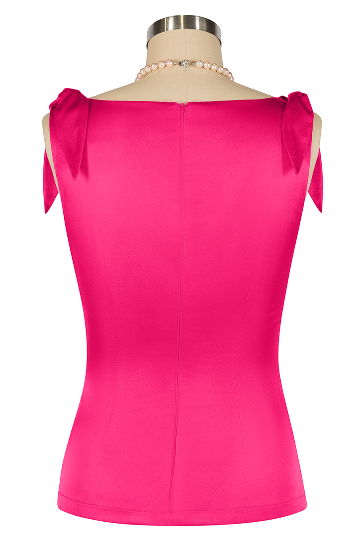 D'Amour Classic Cowl Top (Hot Pink)