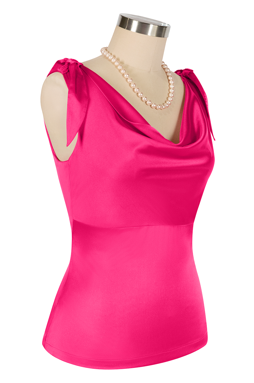 D'Amour Classic Cowl Top (Hot Pink)