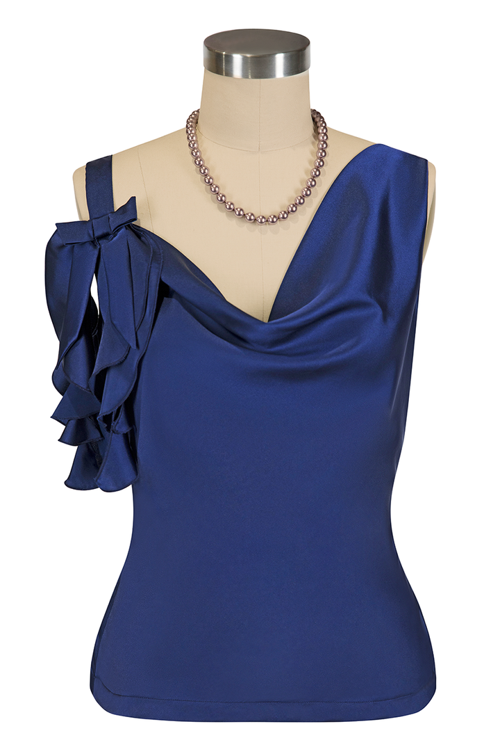 Mon Amour Cowl Top (Navy)