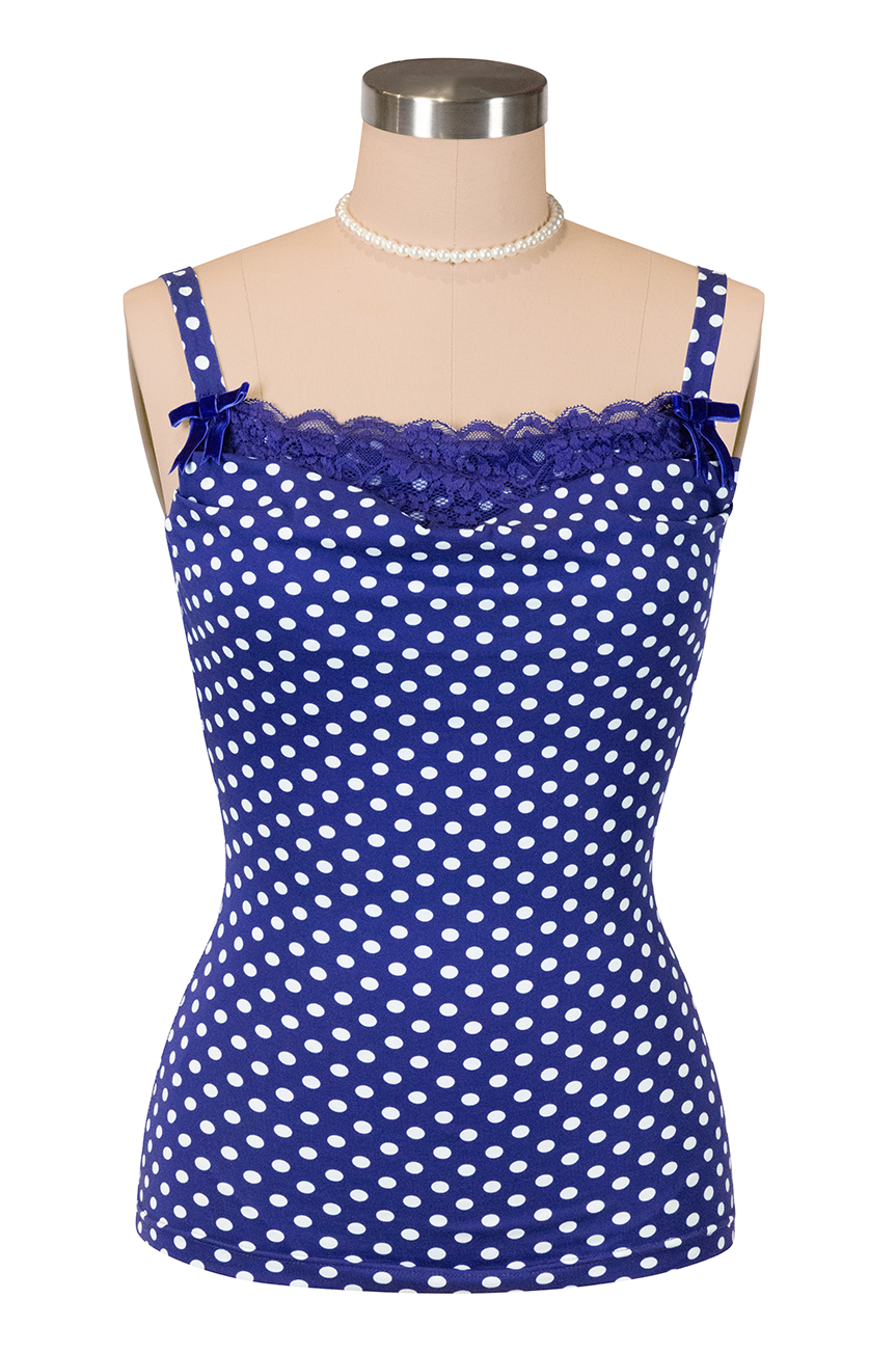 Dottie Darling Spot Cowl Camisole (Navy)