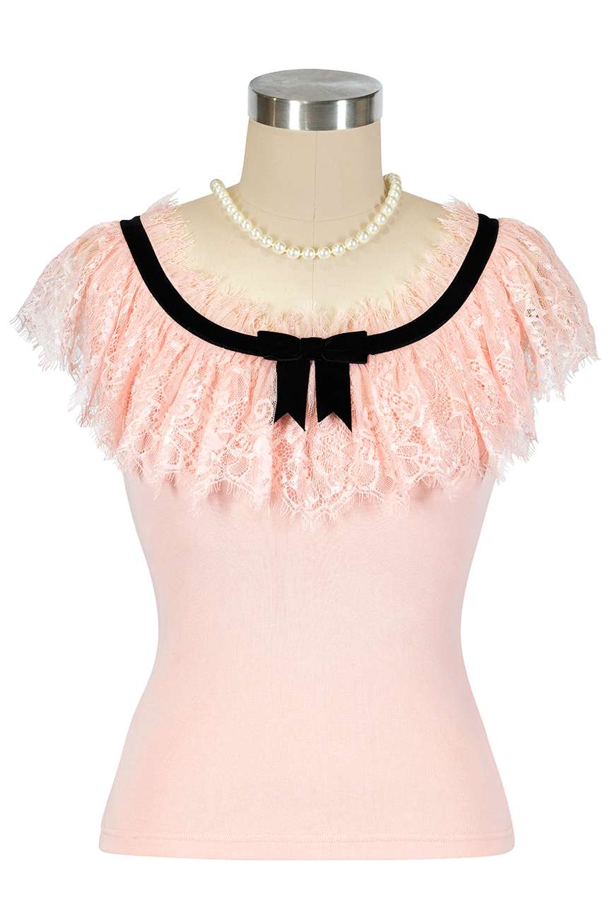 Fifi D'Amour Lace Up Camisole (Pink)