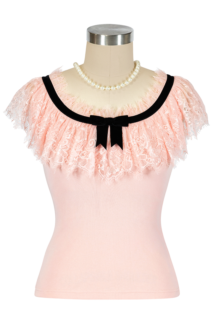 Fifi D'Amour Lace Up Camisole (Pink)