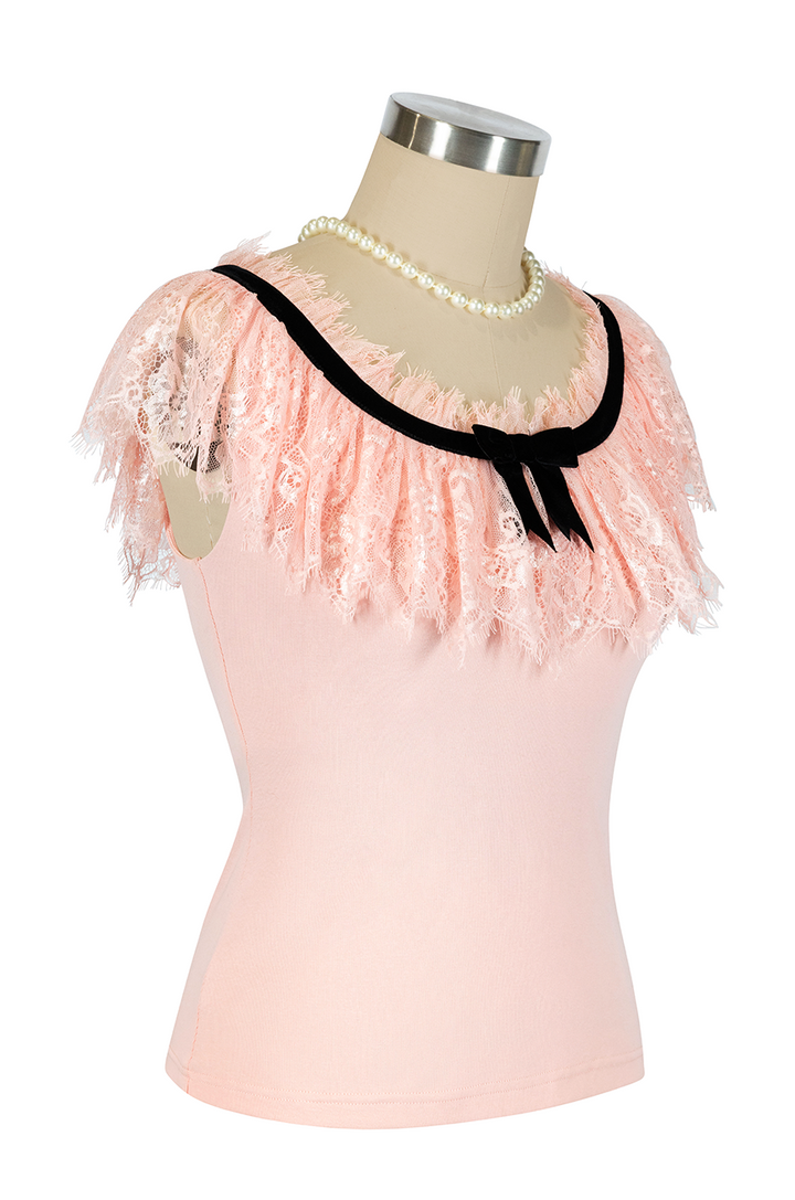 Fifi D'Amour Lace Up Camisole (Pink)