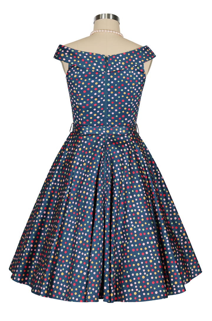 Fiorenza Belted Spot Dress