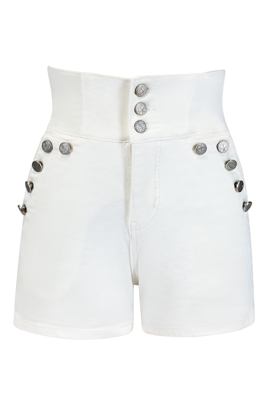 Monterey Denim Shorts (White)