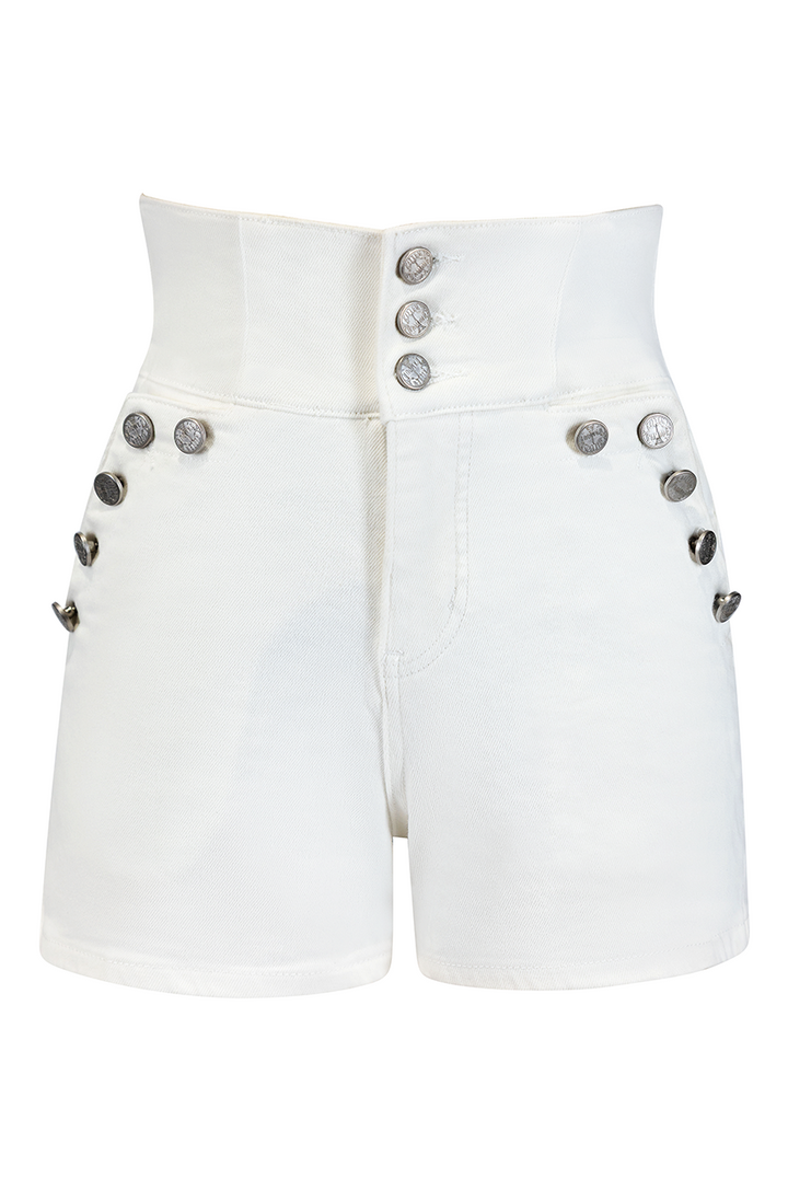 Monterey Denim Shorts (White)