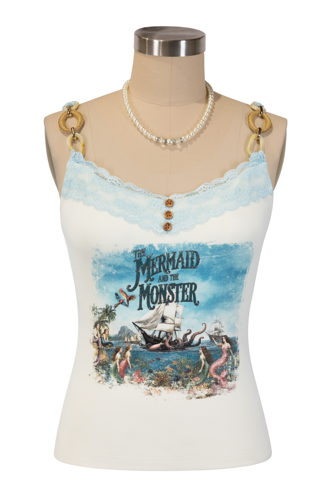 Mermaid and The Monster Jersey Camisole (Cream)