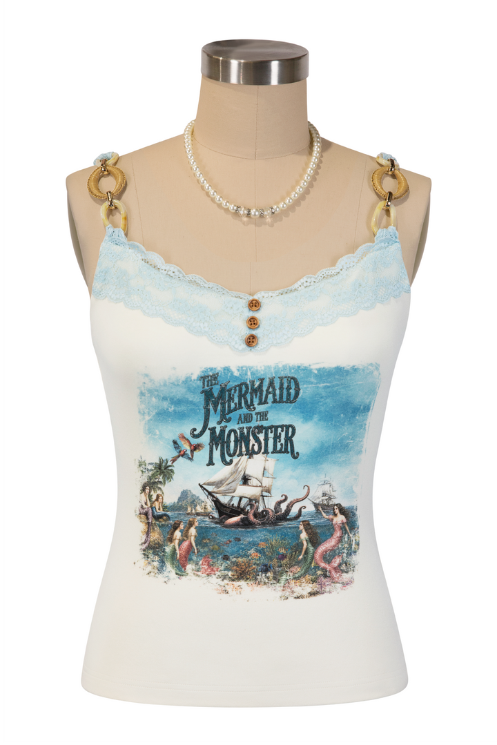 Mermaid and The Monster Jersey Camisole (Cream)
