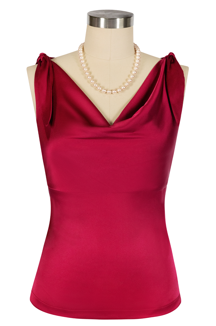 D'Amour Classic Cowl Top (Red)
