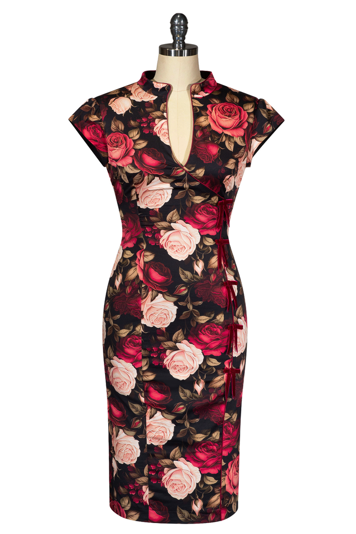 Capone Floral Wiggle Dress - Kitten D'Amour