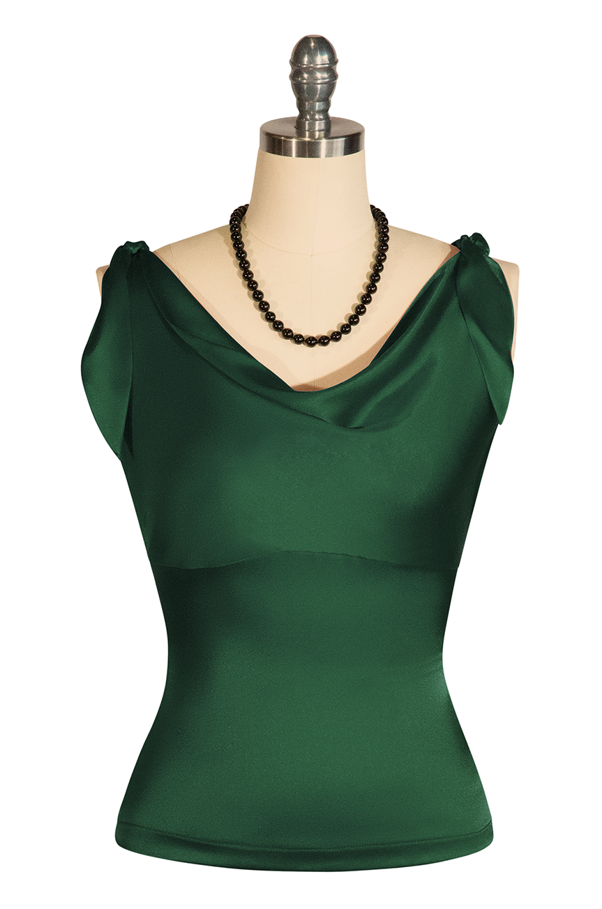 D'Amour Classic Cowl Top (Bottle Green)