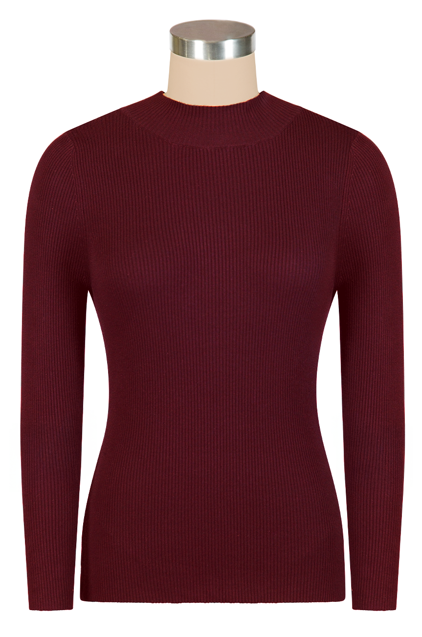 TurtleNeck Knit Top (Burgundy)
