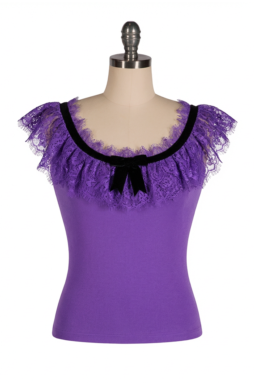 Fifi D'Amour Lace Up Camisole (Purple)