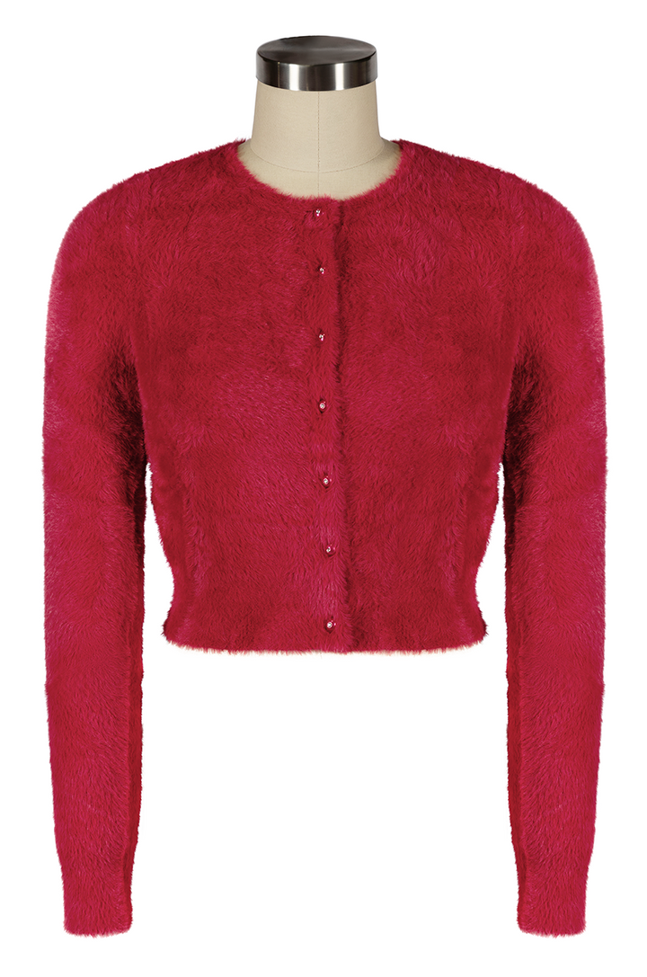 Powder Puff Cardigan (Red)