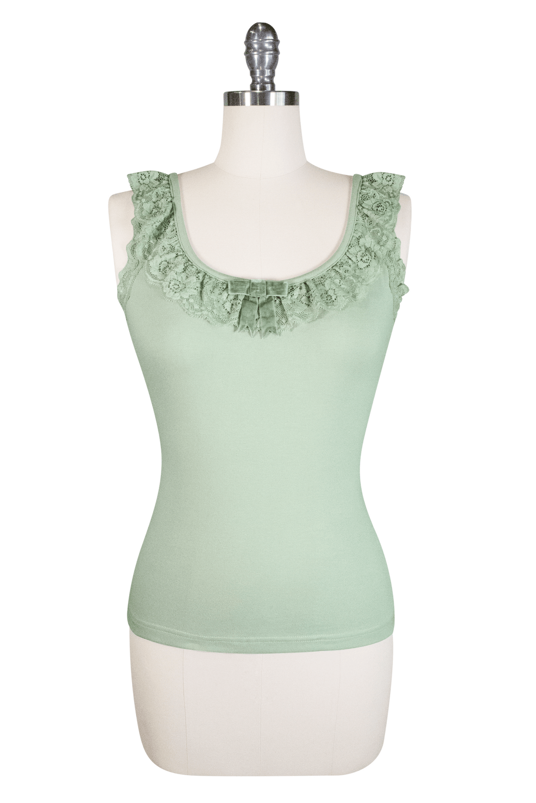 D'Amour Madam Ruffle Singlet (Green) - Kitten D'Amour