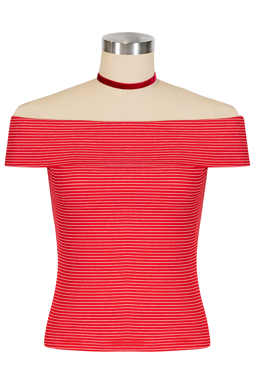 Tiki Island Follies Stripe Jersey Top