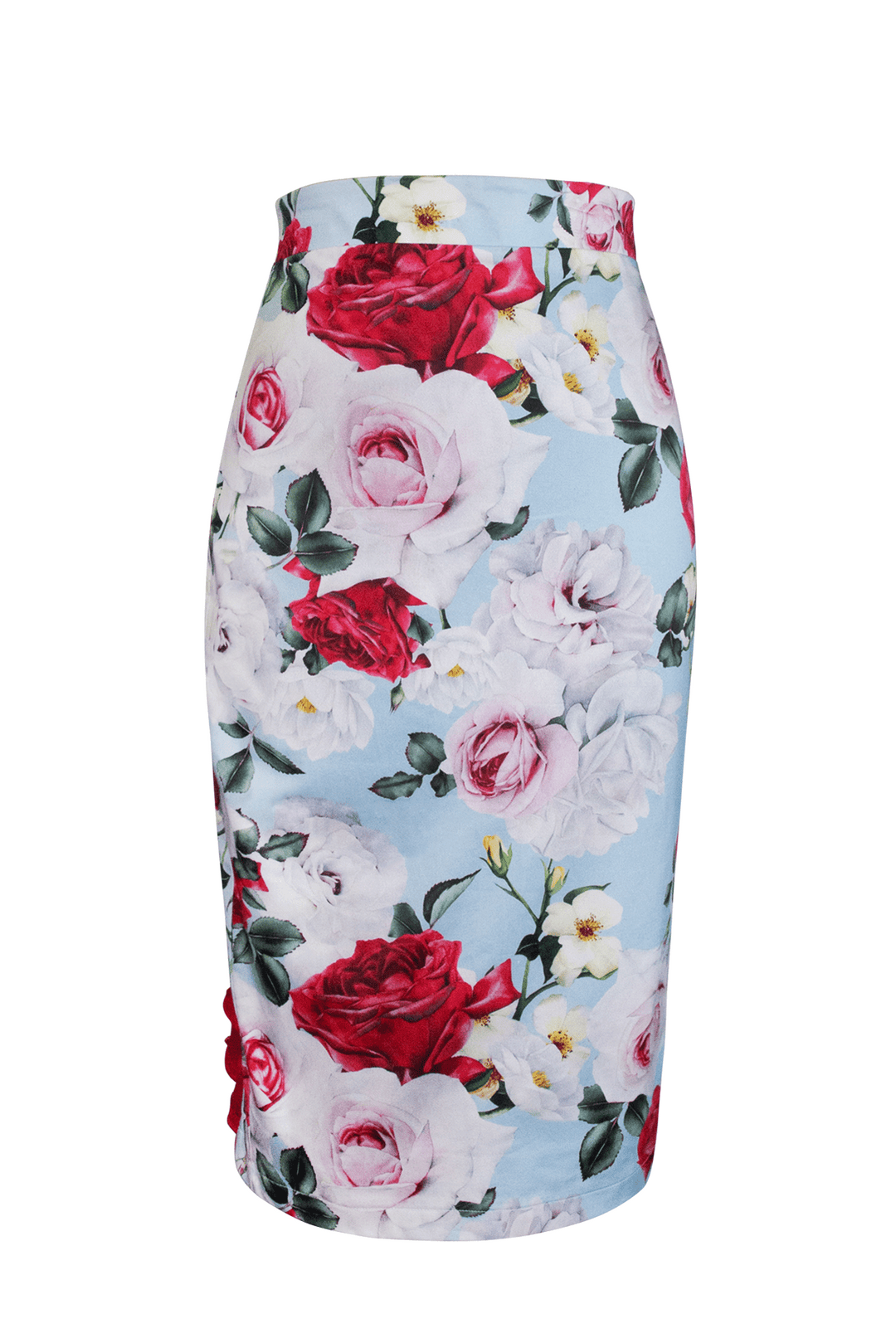 Tea Rose Wiggle Skirt (Print) - Kitten D'Amour