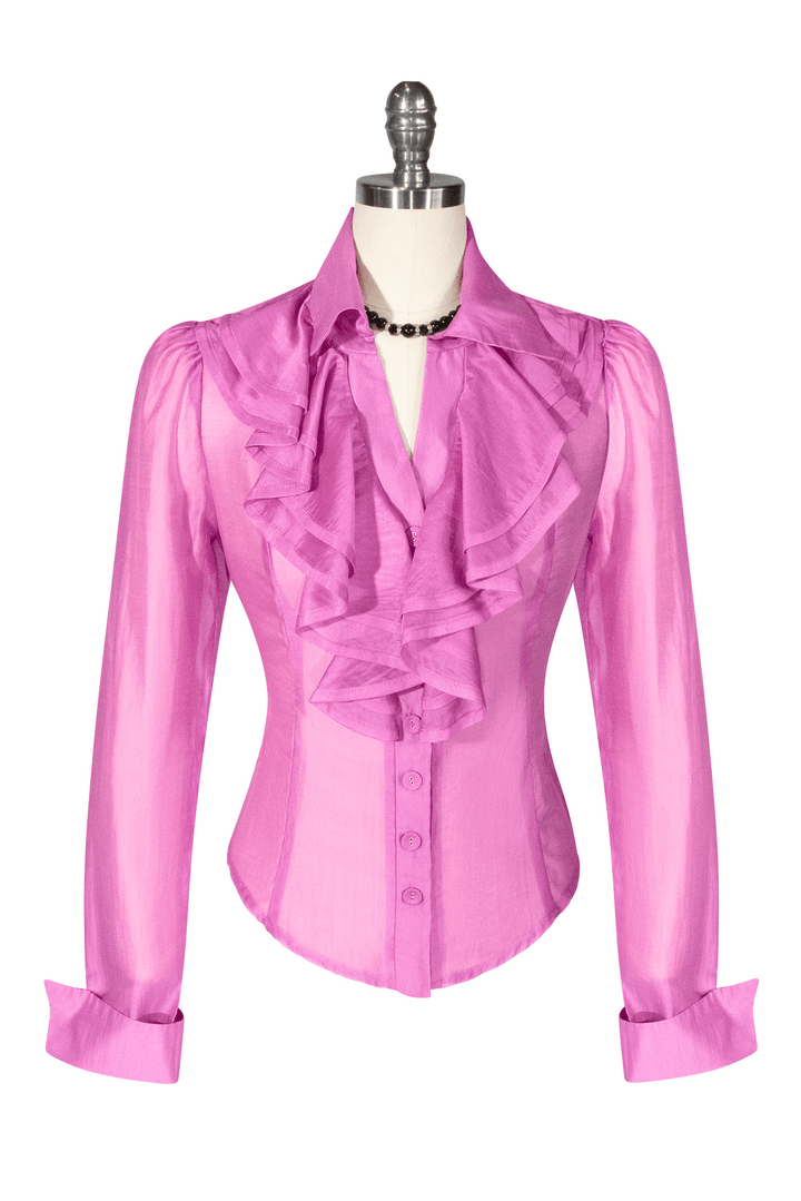 Arabella Wentworth Frill Blouse (Hot Pink)