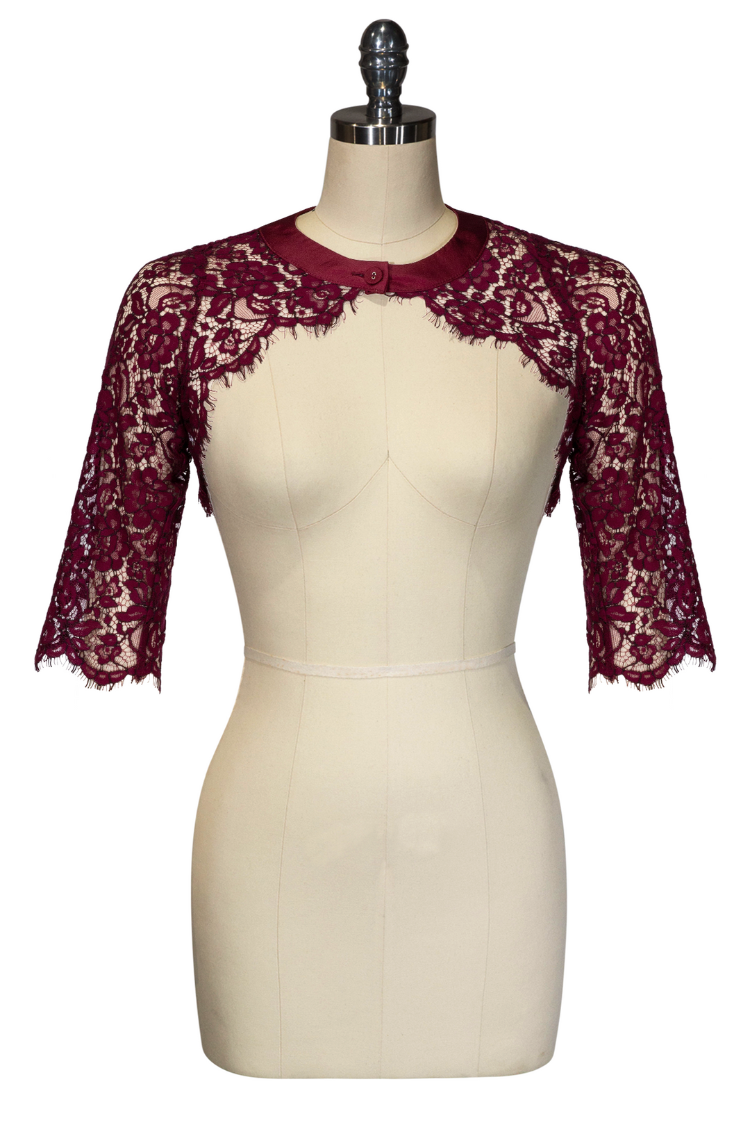 Capone Lace Shrug (Burgundy) - Kitten D'Amour
