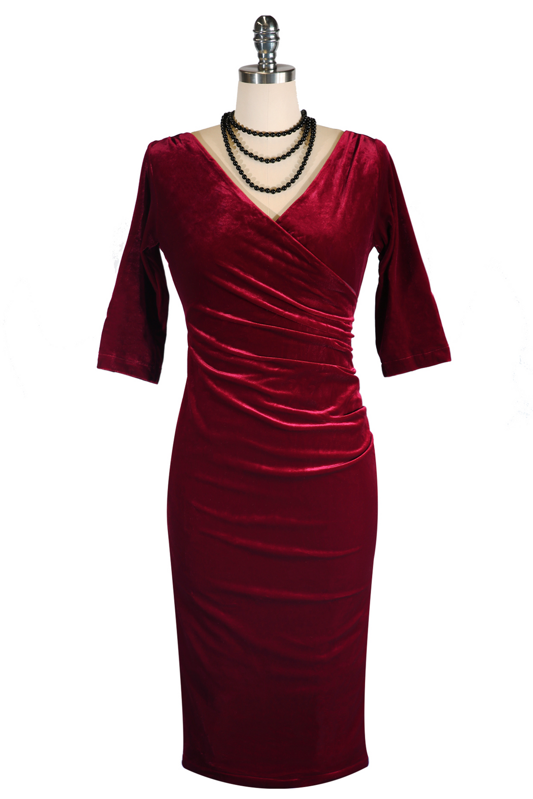 Velvet Vamp Dress (Burgundy)
