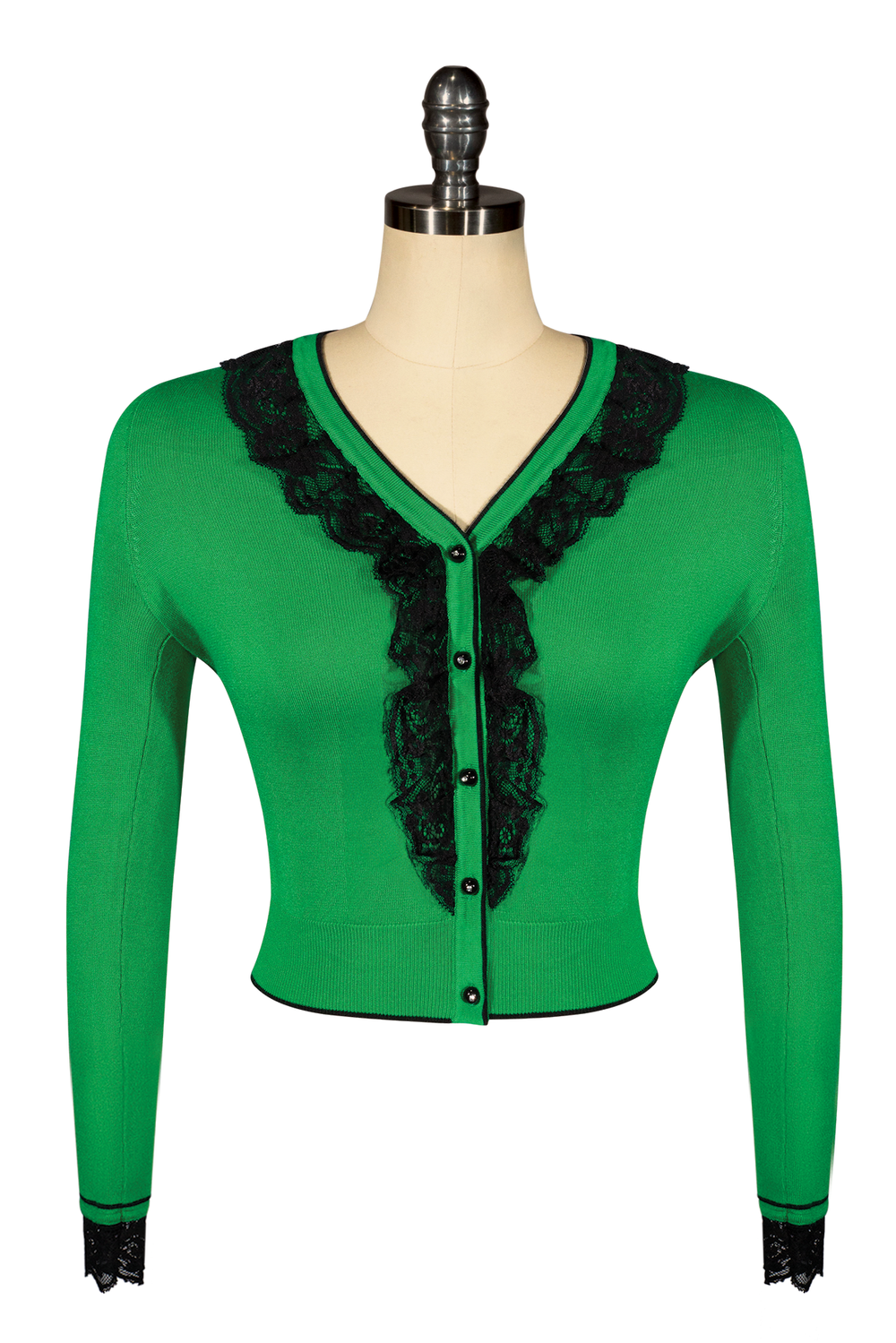 Virtuoso Long Sleeve Cardigan (Emerald Green) - Kitten D'Amour