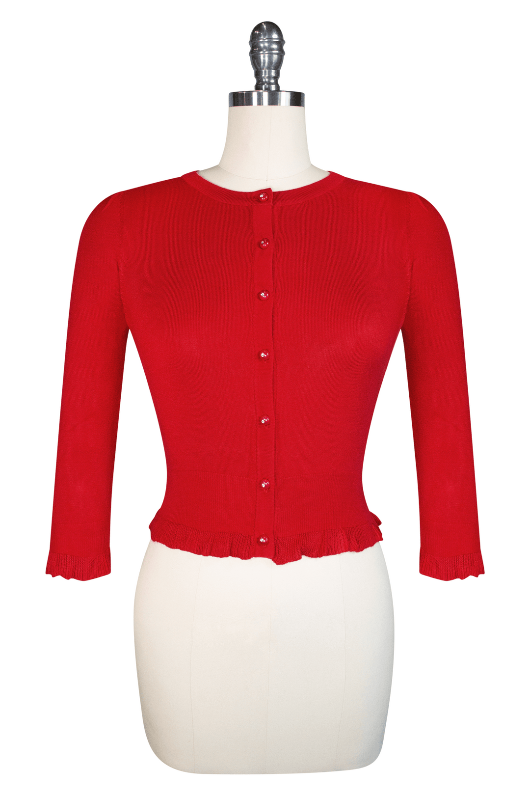 D'Amour 3/4 Sleeve Cardigan (Red) - Kitten D'Amour