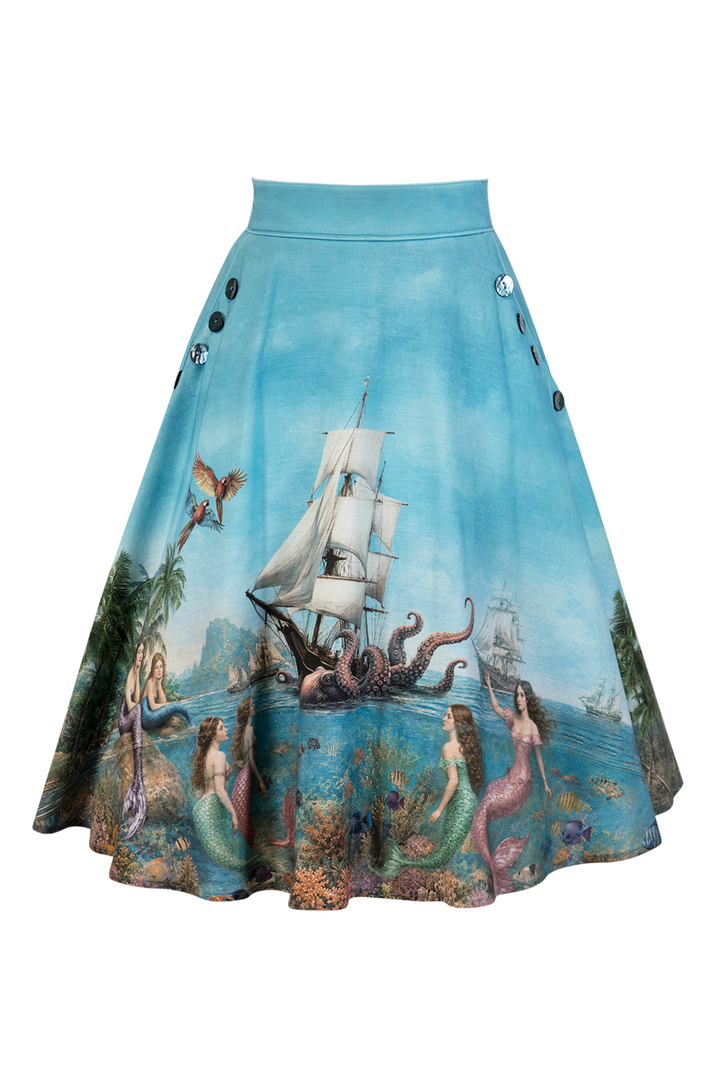 Mermaid and The Monster Full Skirt (Print)
