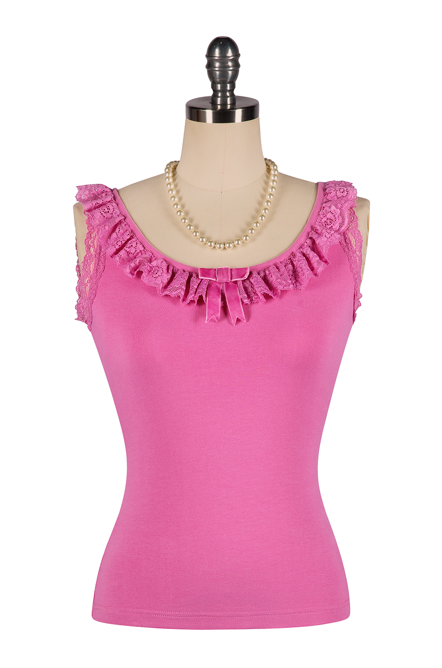 Wish You Were Here Madam Ruffle Singlet (Pink)