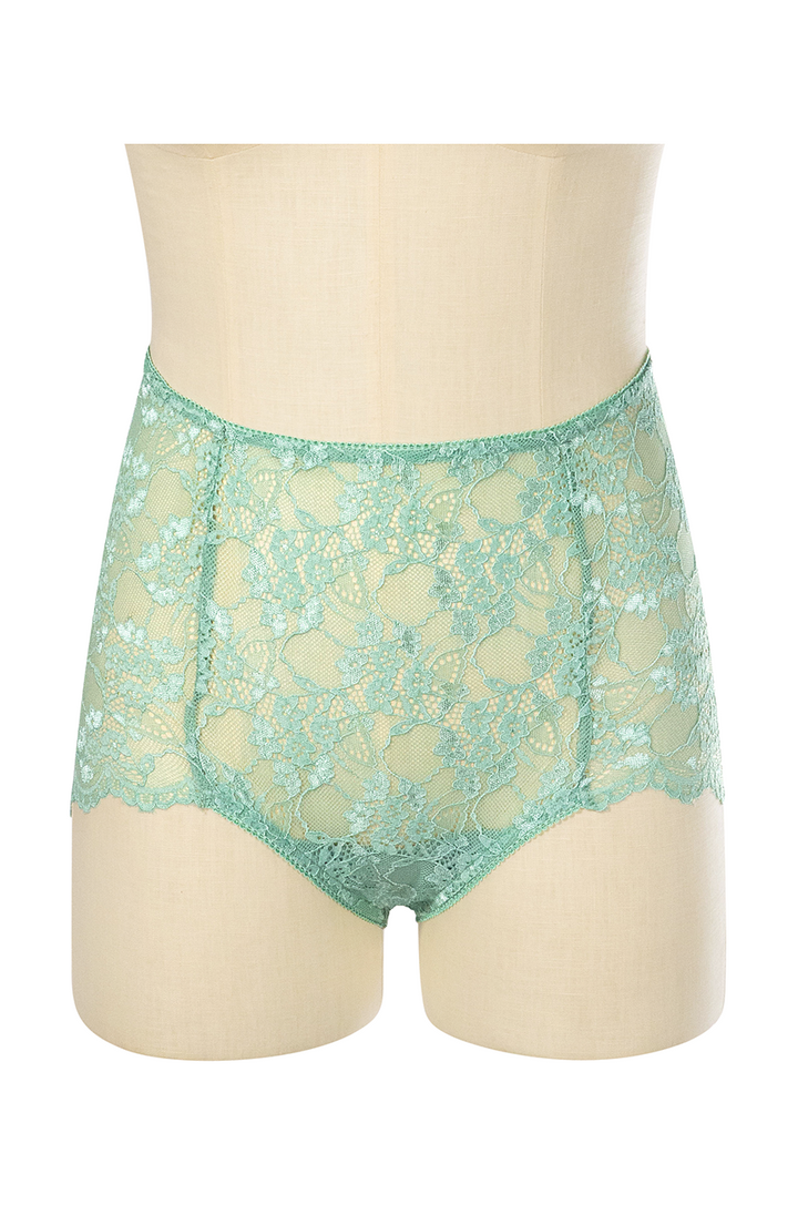 Elysian Hi Waist Lace Knickers (Green)