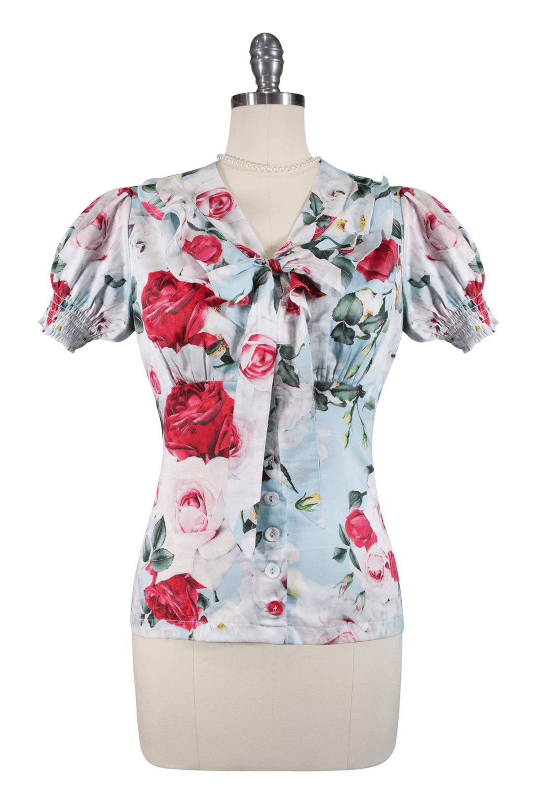 Tea Rose Scarf Blouse - Kitten D'Amour