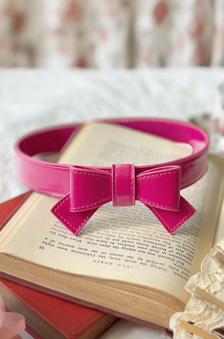 Pretty Kitty Follies Bow Belt (Hot Pink)