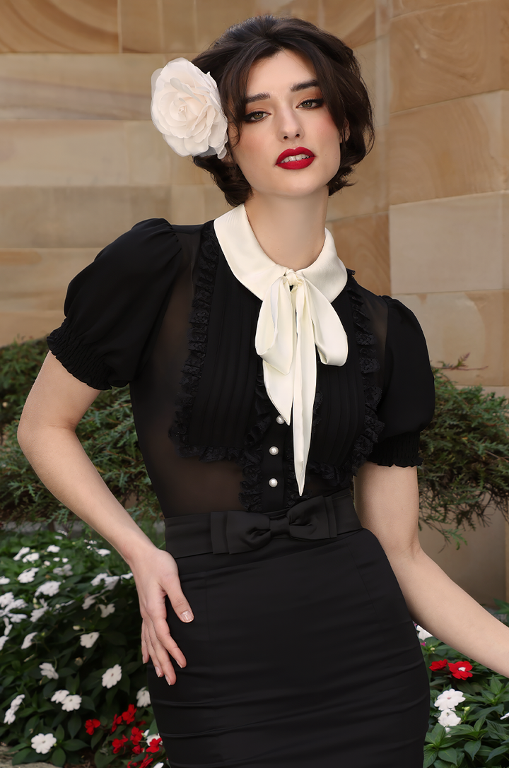 Kitten Noir Blouse (Black)