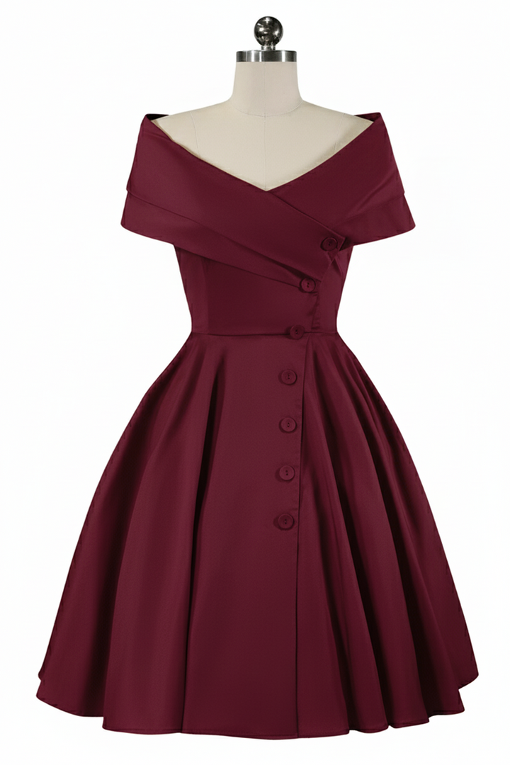 D'Amour L'Avenue Dress (Burgundy)